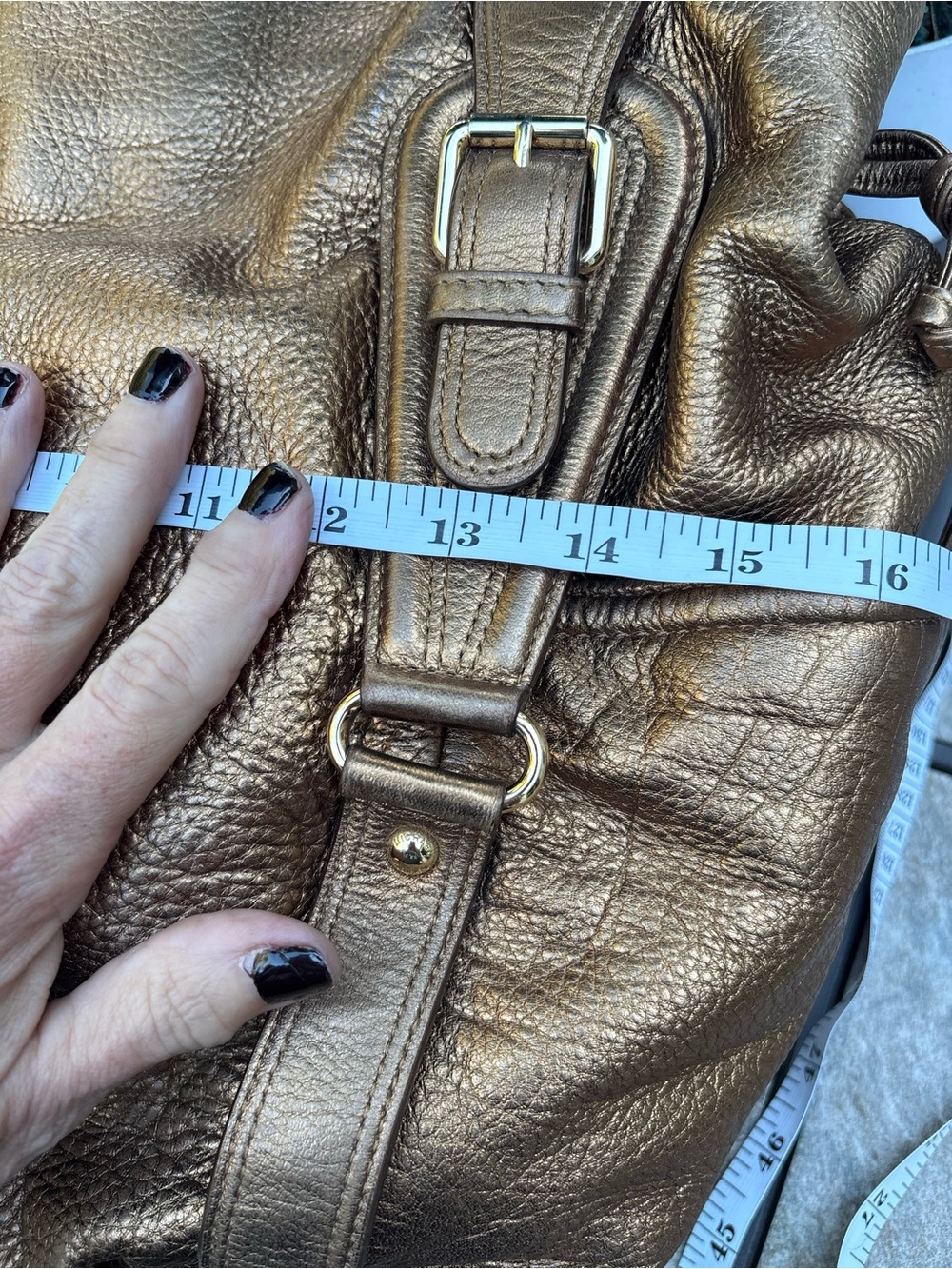 Michael Kors Metallic Brown Leather Satchel - Picture 14 of 16